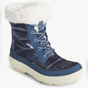 Sperry Women's Bearing Plushwave Navy Metallic Snow Boot